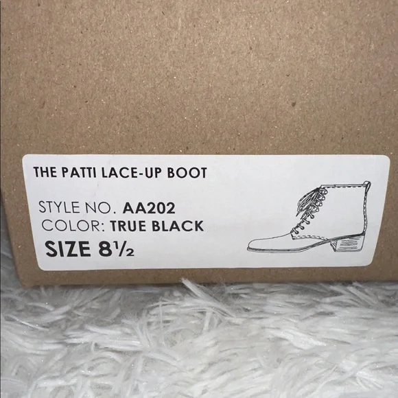 Madewell Patti Lace Up Boots in Black Leather Size 8.5 - Picture 4 of 10